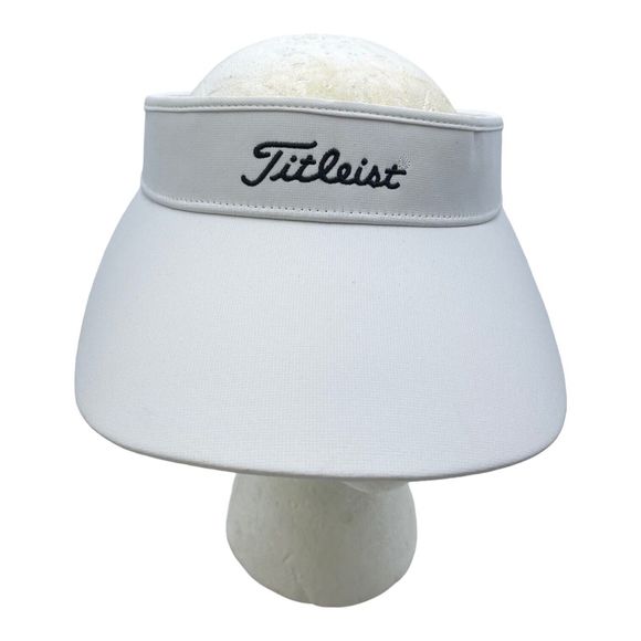 Titleist Women's Sundrop Golf Visor White Black Embroidered Adjustable Back - Picture 1 of 4